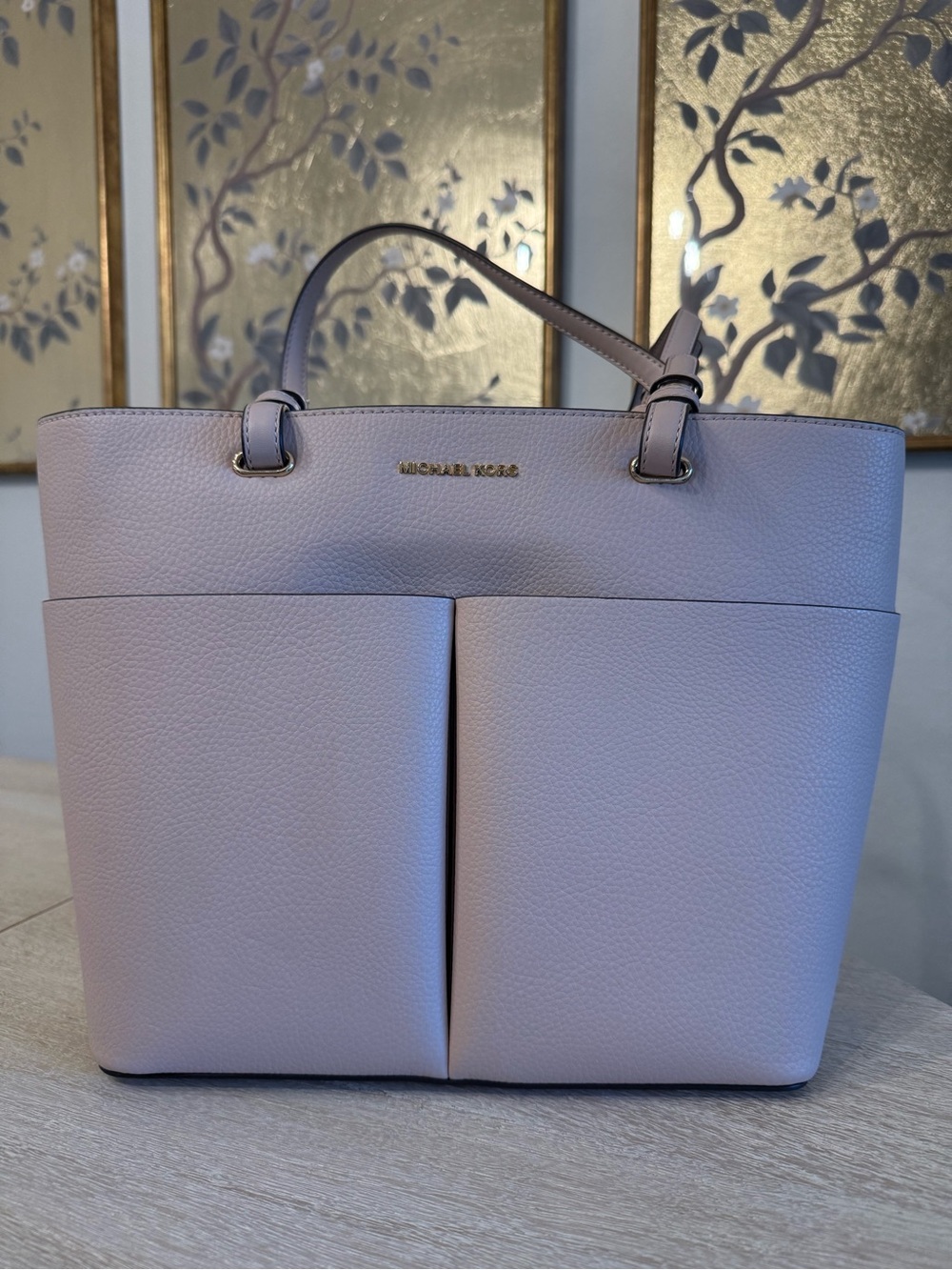 MICHAEL KORS Dusty Pink Pebbled Leather Tote